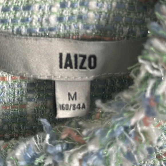 Laizo sage green mini tweed dress size medium - Picture 6 of 11